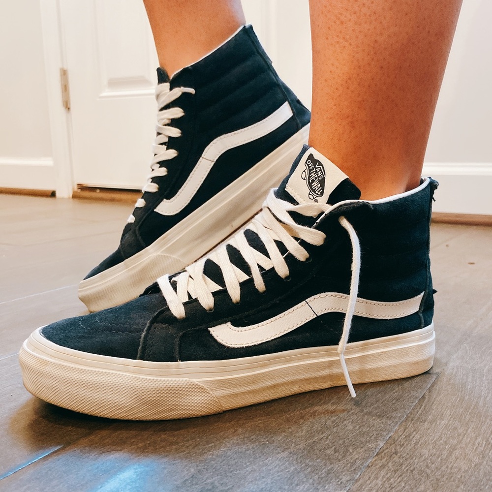 High Top Zip Back Suede Vans